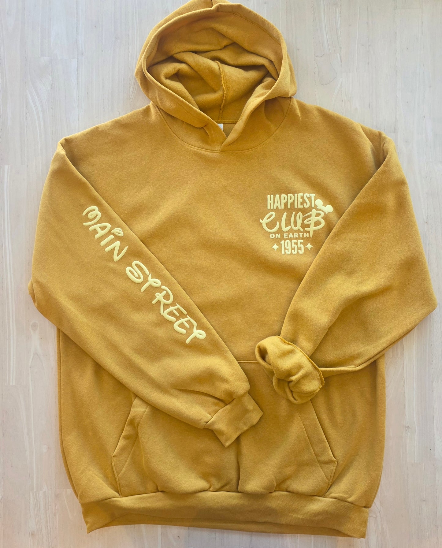 Happiest Club on Earth  Puff Print Hoodie