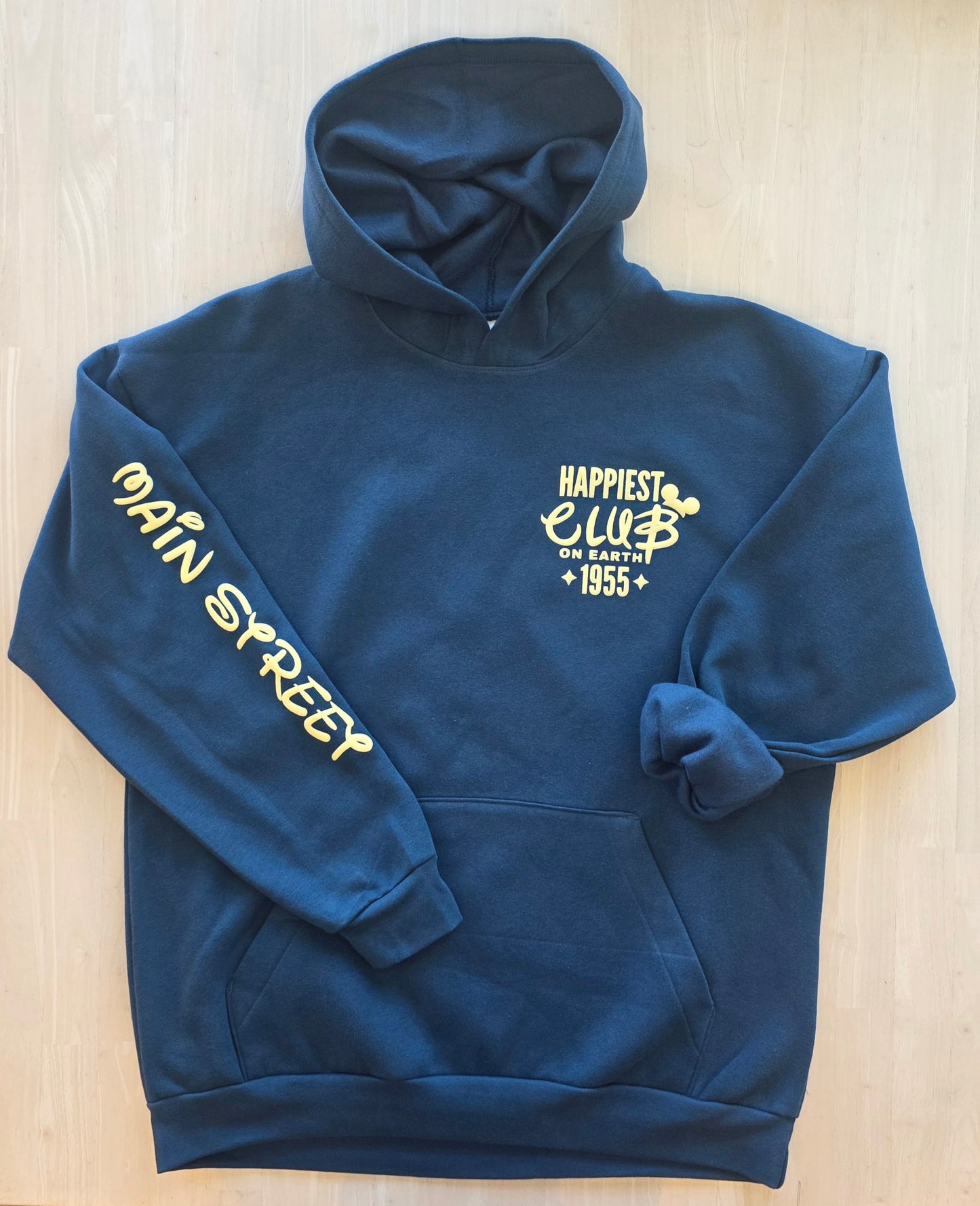 Happiest Club on Earth  Puff Print Hoodie