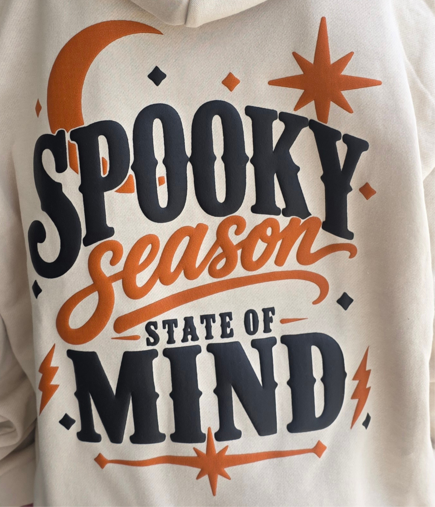 Spooky Season State of Mind Puff Print Oversized Hoodie