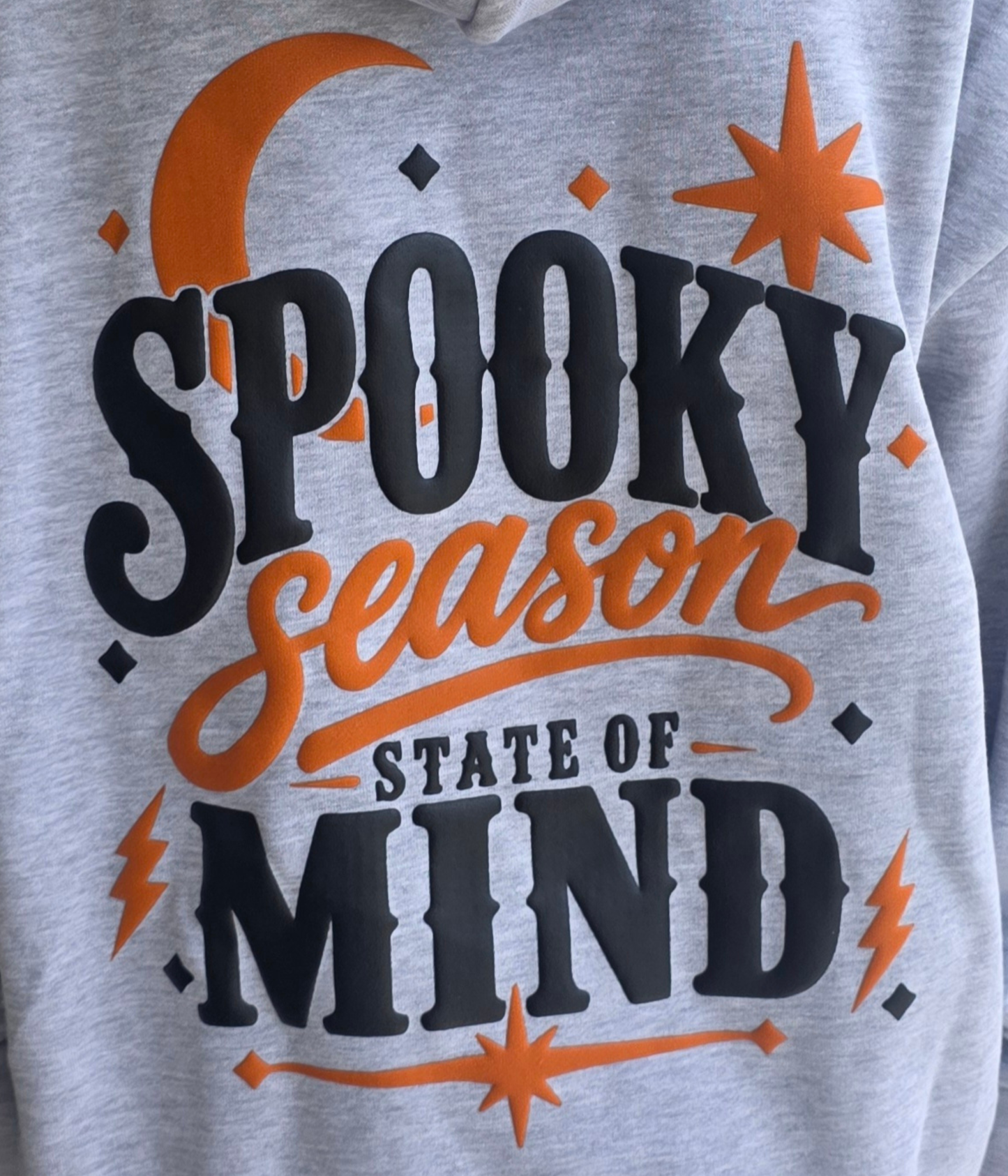 Spooky Season State of Mind Puff Print Oversized Hoodie