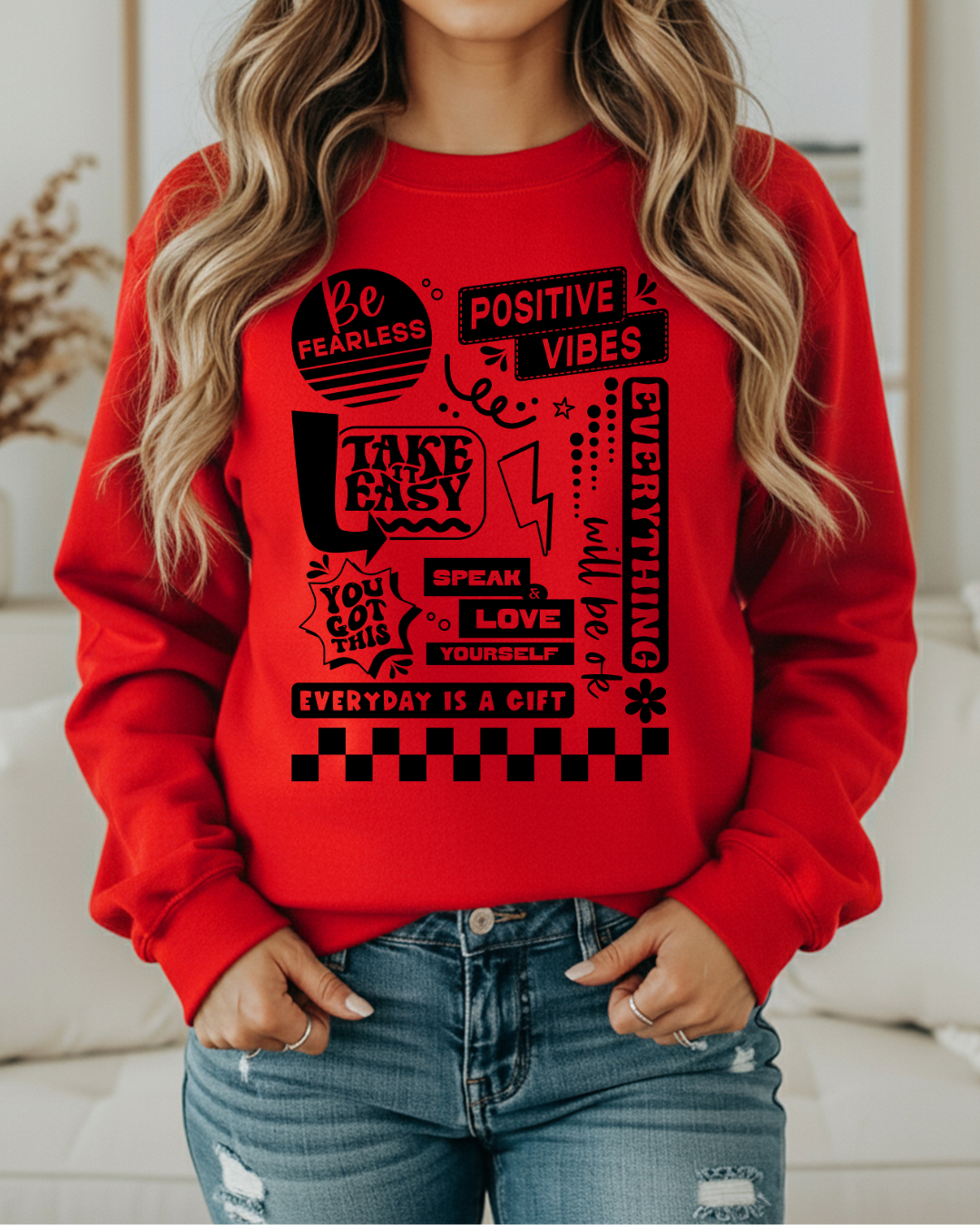 Retro Mental Health Awareness Sweatshirt | Self Love Quote Crewneck | Positive Vibes Pullover