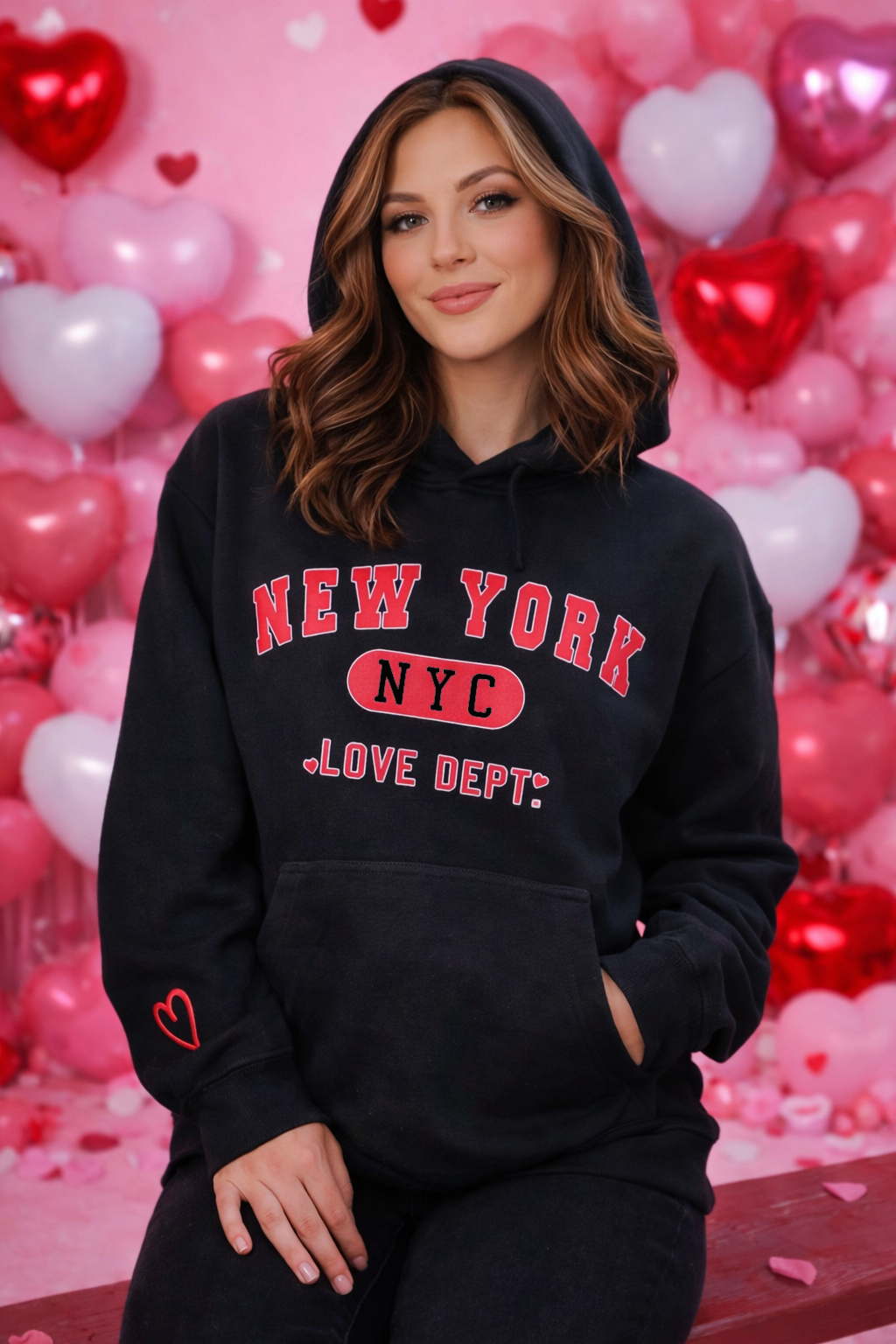New York NYC Love Dept. Puff Print Hoodie