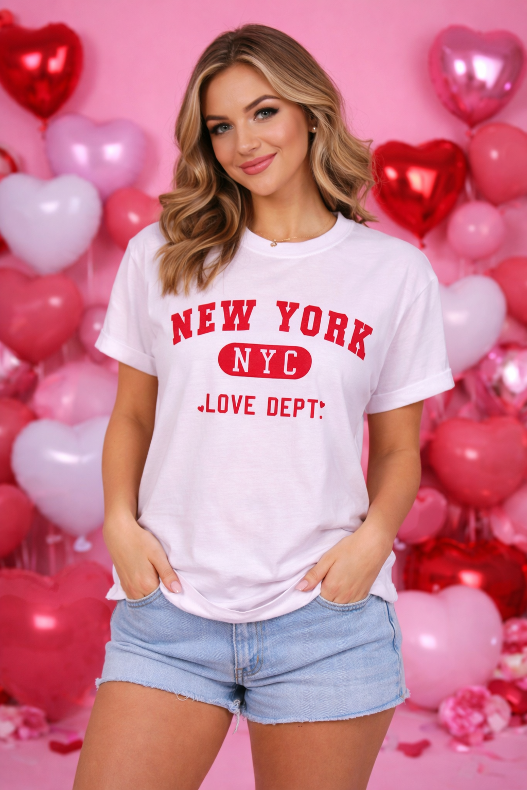 New York NYC Love Dept. Puff Print Graphic Tee