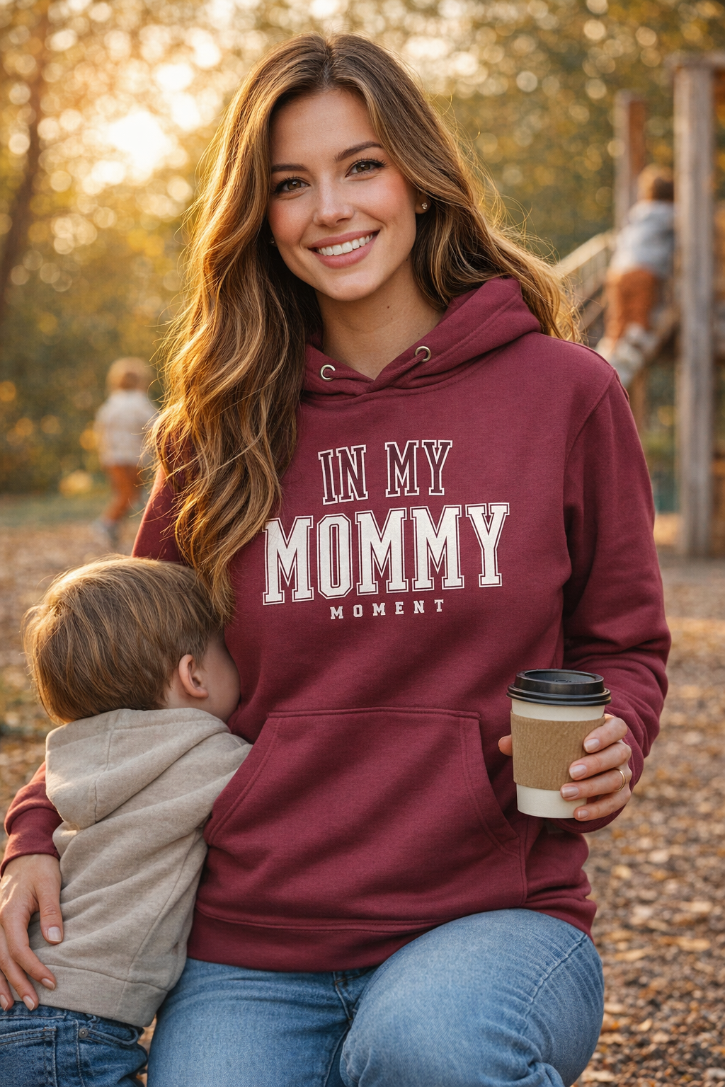 In My Mommy Moment Hoodie – The Season When They Still Say Mommy – Mama Hooded Crew, Toddler Mom Gift, Cozy Mom Sweatshirt