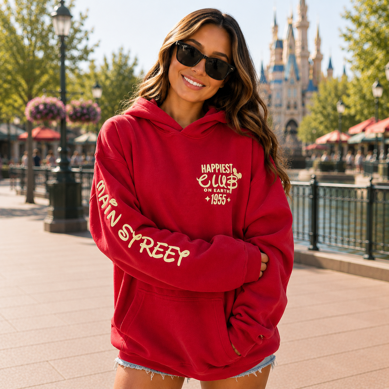 Happiest Club on Earth  Puff Print Hoodie