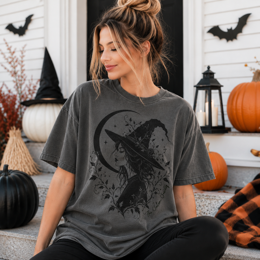 The Salem Society Vintage Witch Graphic Tee | Women's Fall Halloween Shirt