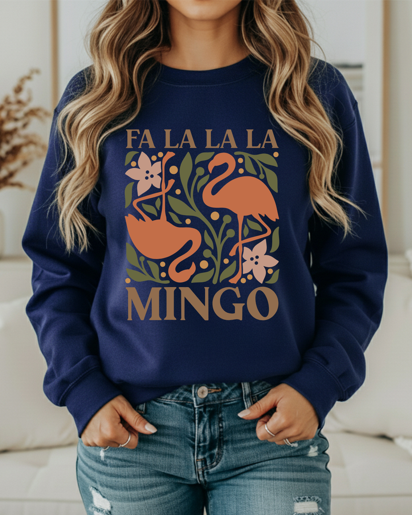 Fa La La La Mingo Sweatshirt – Festive Flamingo Christmas Crewneck