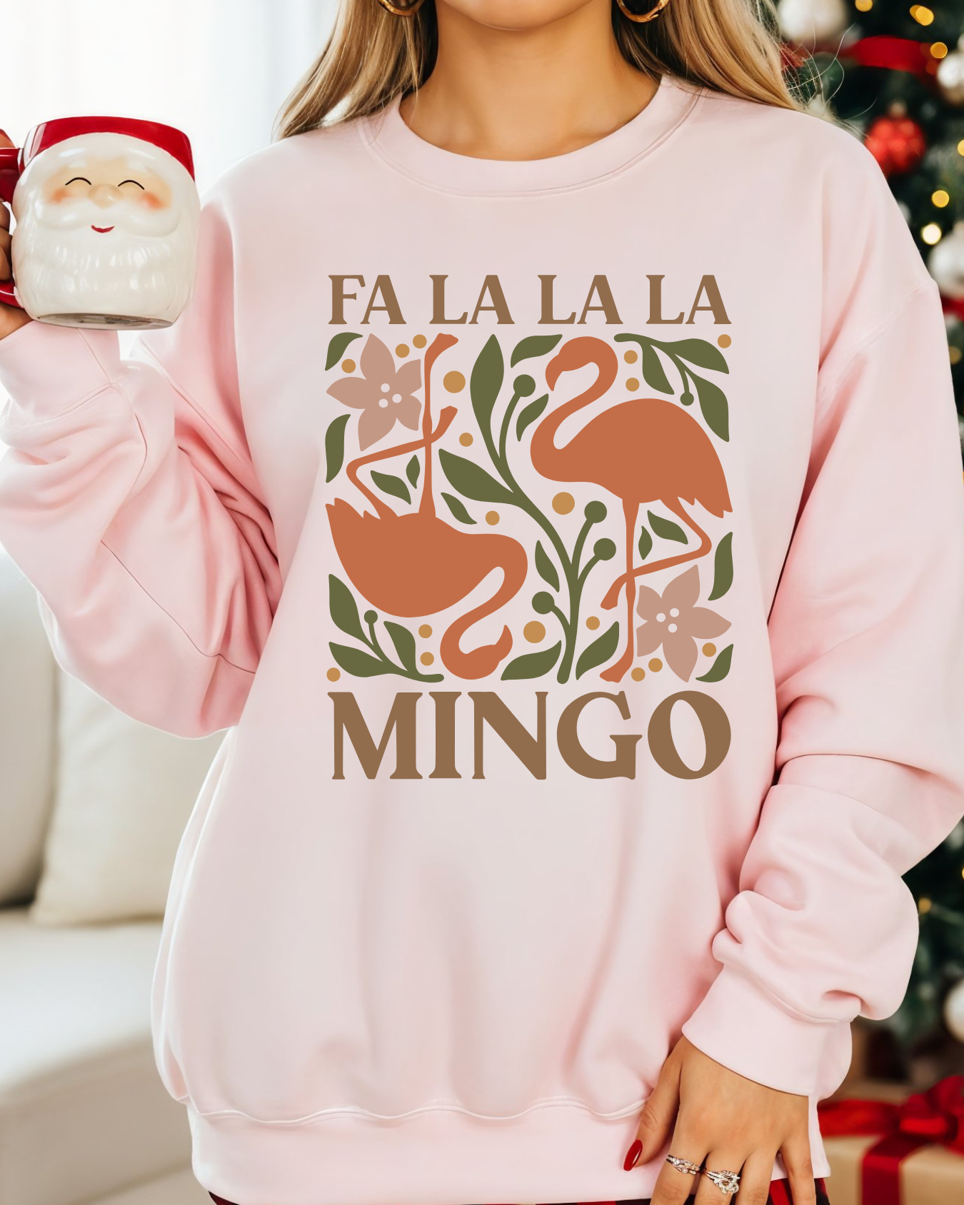 Fa La La La Mingo Sweatshirt – Festive Flamingo Christmas Crewneck