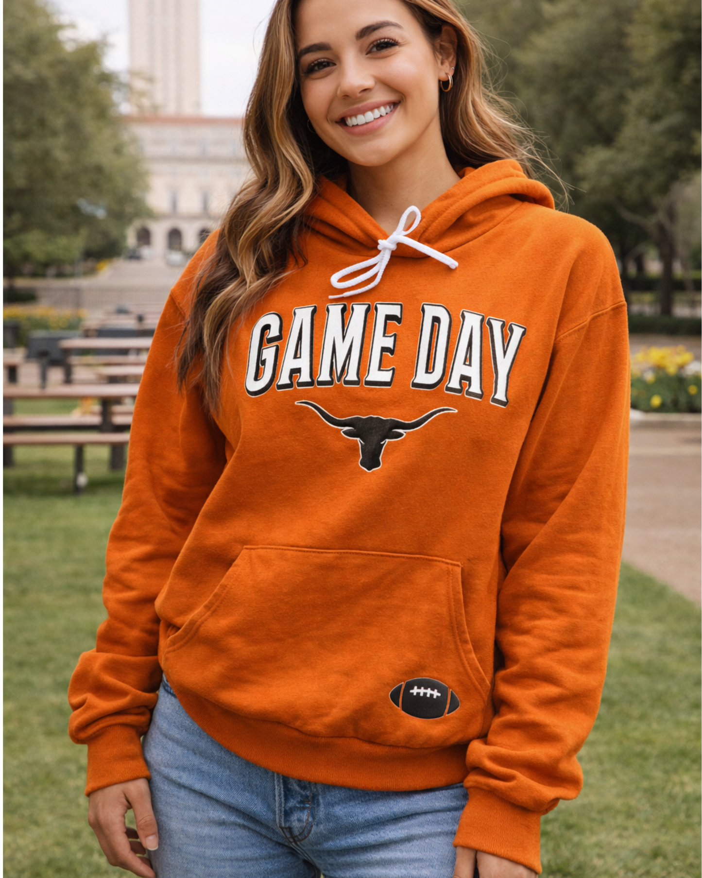 Game Day Longhorns Hoodie – Puff Print | Choose Color & Sport