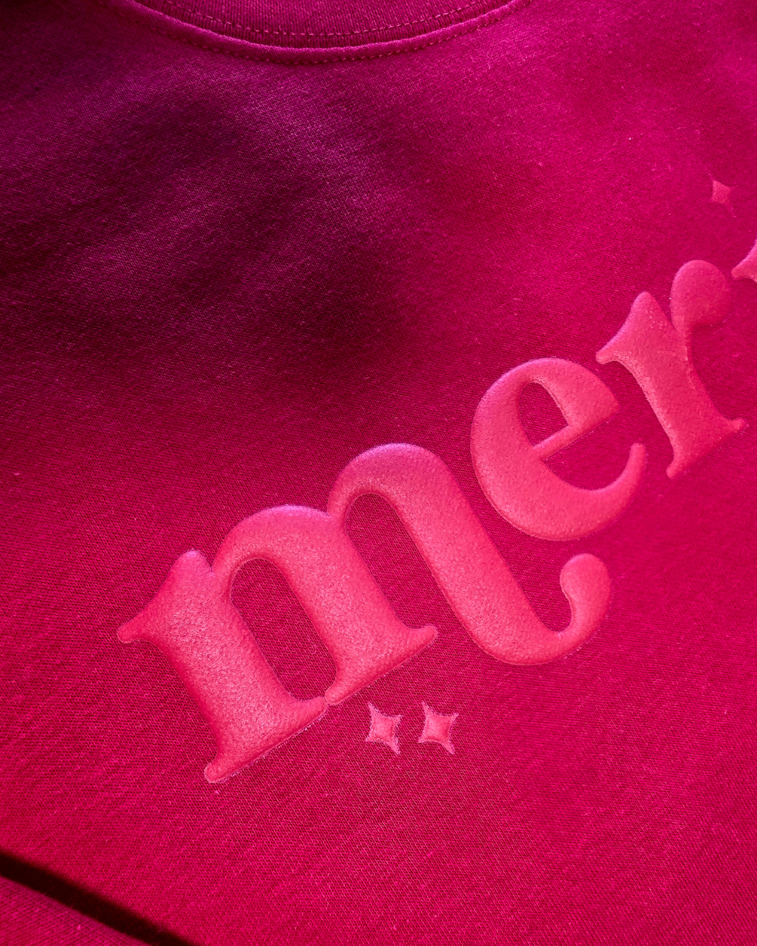 Merry Puff Print Christmas Sweatshirt – Oatmeal Heather, Red & Forest Green | Holiday Cozy Crewneck by Trending38