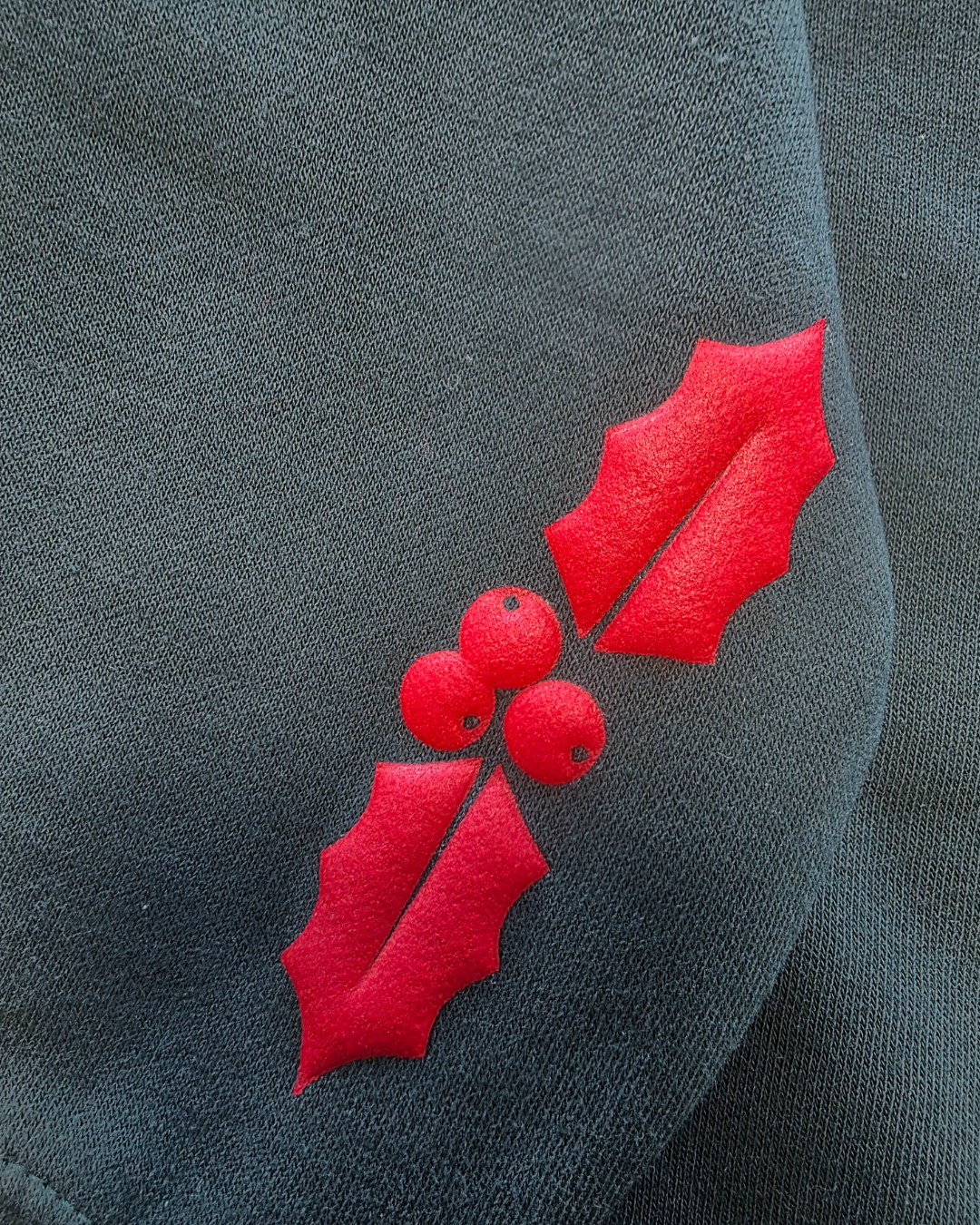 Joy Puff Print Christmas Sweatshirt – Red, Forest Green & Oatmeal Heather | Holiday Cozy Crewneck by Trending38