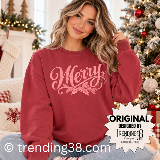 Merry Christmas Sweatshirt | Vintage Comfort Colors Crewneck