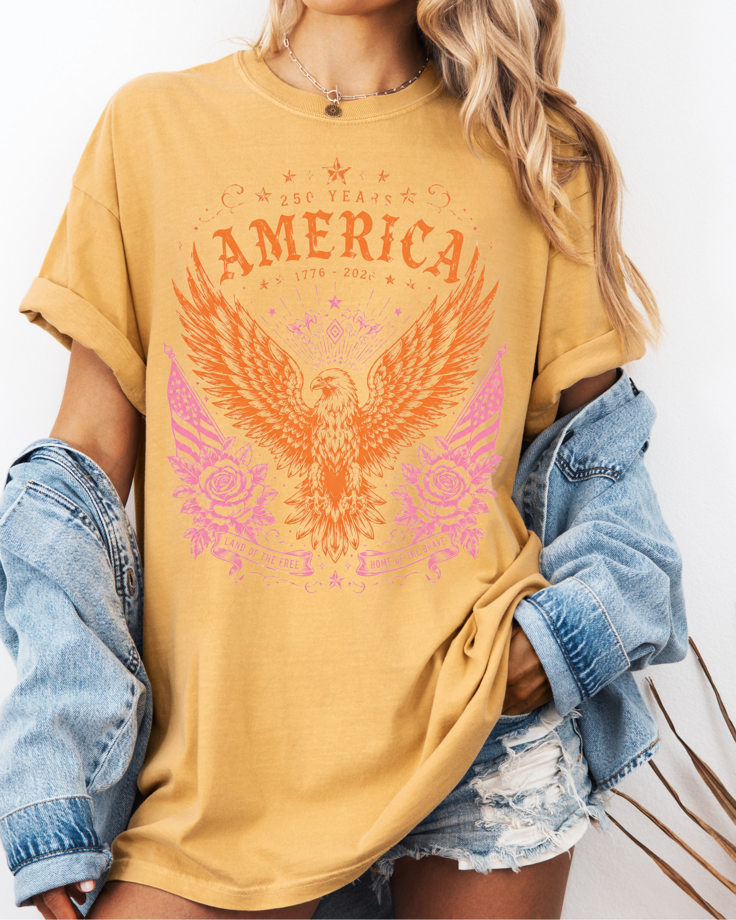 America 250 Years Comfort Colors® Tee | Patriotic Eagle Graphic Shirt | 1776-2026 USA Independence Anniversary T-Shirt