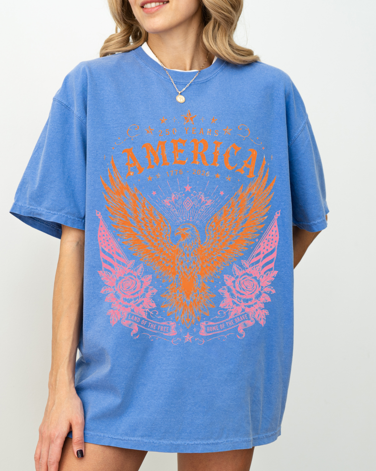 America 250 Years Comfort Colors® Tee | Patriotic Eagle Graphic Shirt | 1776-2026 USA Independence Anniversary T-Shirt