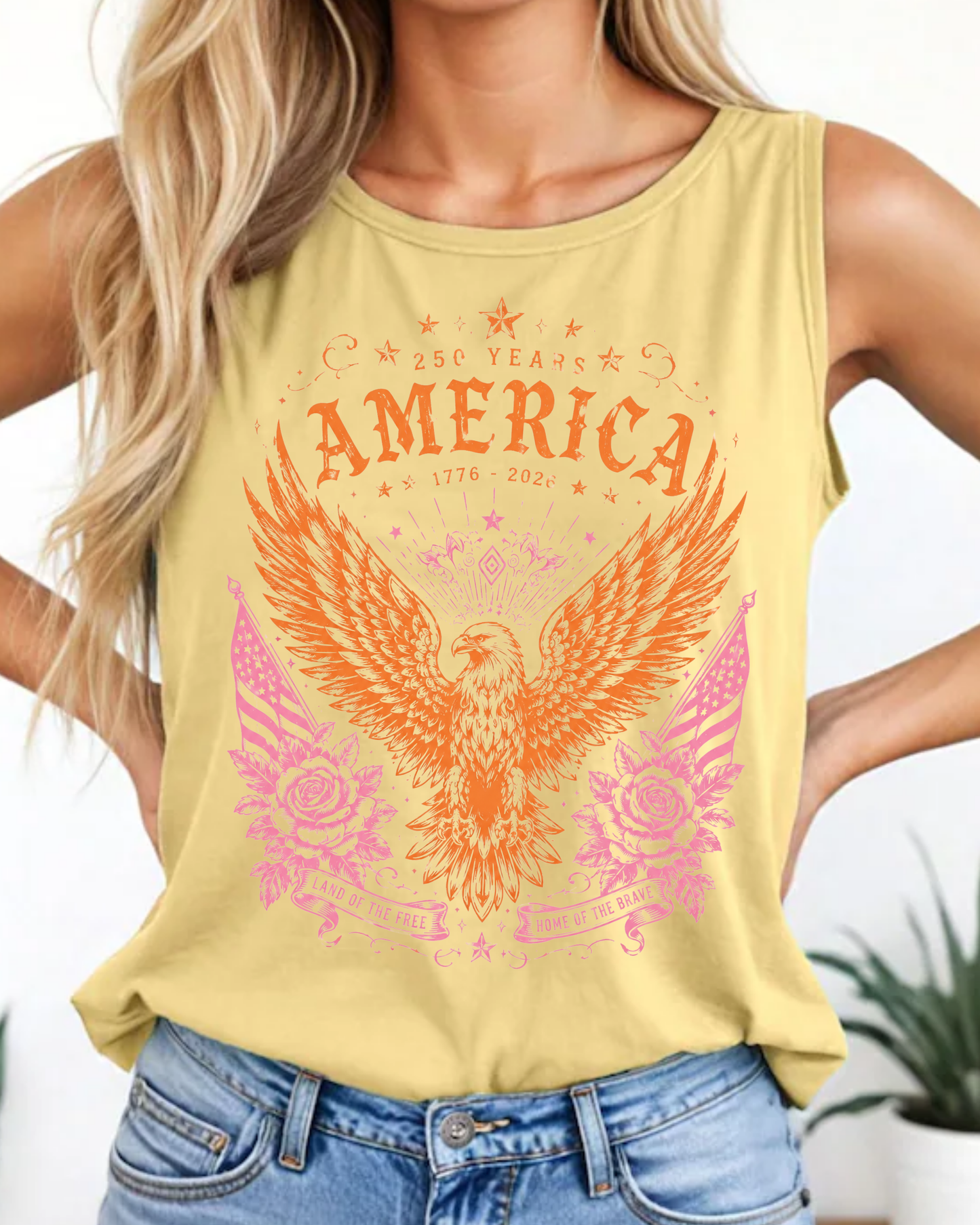 America 250 Tank Top, Patriotic Eagle Tank, Comfort Colors Tank, USA 1776-2026 Shirt, Fourth of July Tank Top
