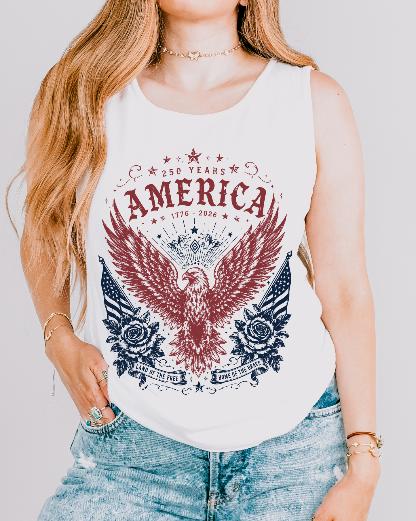 America 250 Years Comfort Colors® Tank Top | Patriotic Eagle Graphic Tank | 1776-2026 USA Anniversary Tank