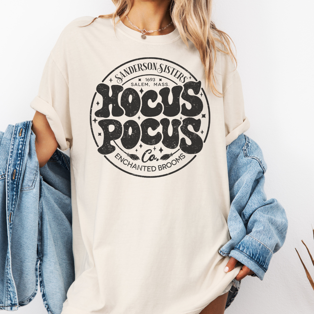 Sanderson Sisters Enchanted Brooms Round Graphic Tee