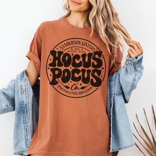 Sanderson Sisters Enchanted Brooms Round Graphic Tee