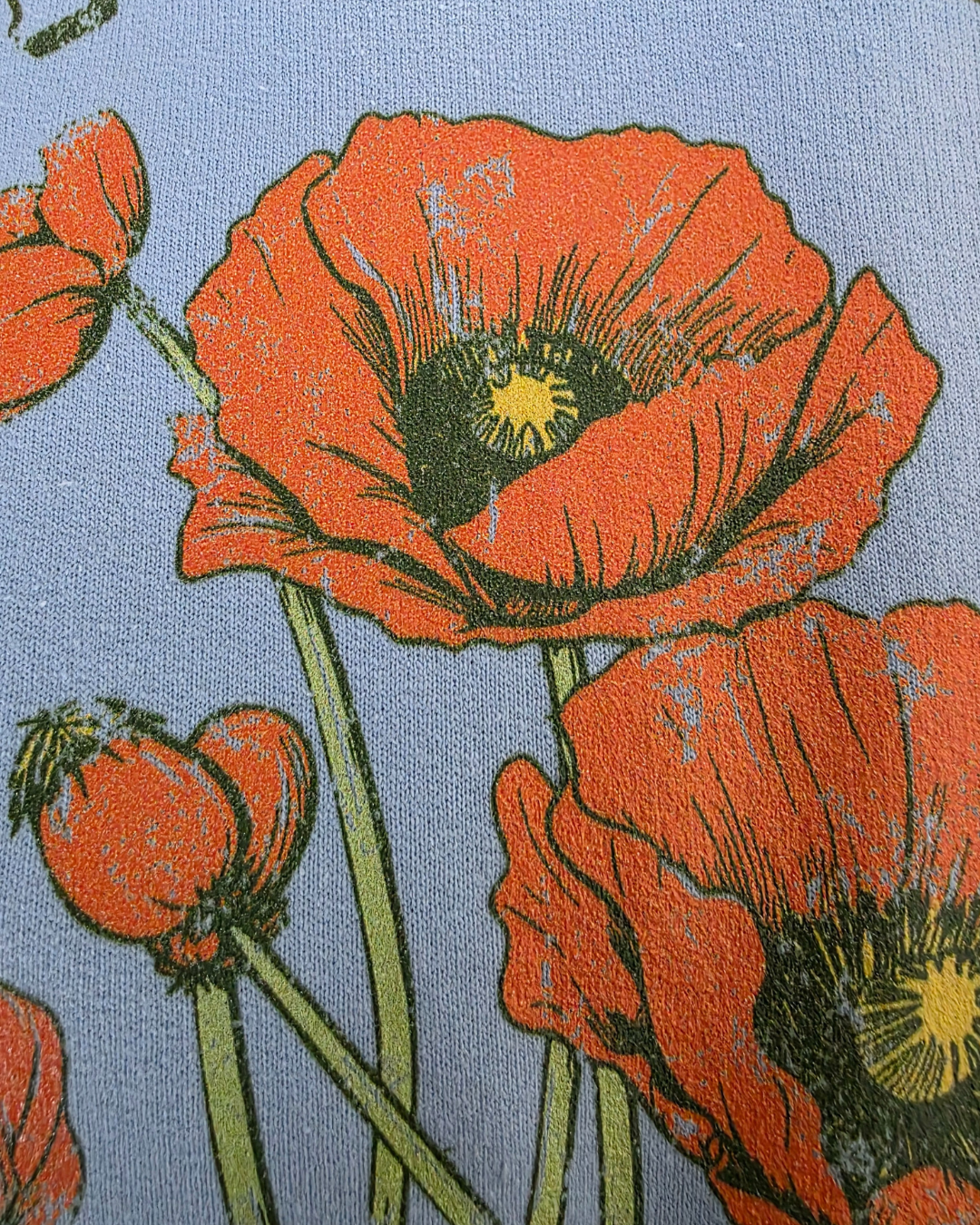 California Home Grown Poppies Sweatshirt | Cozy Crewneck with Floral Graphic | California Flower Sweatshirt