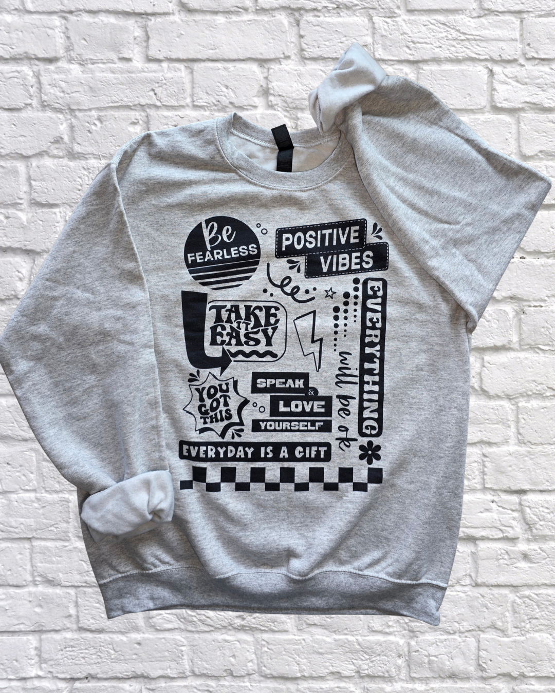 Retro Mental Health Awareness Sweatshirt | Self Love Quote Crewneck | Positive Vibes Pullover