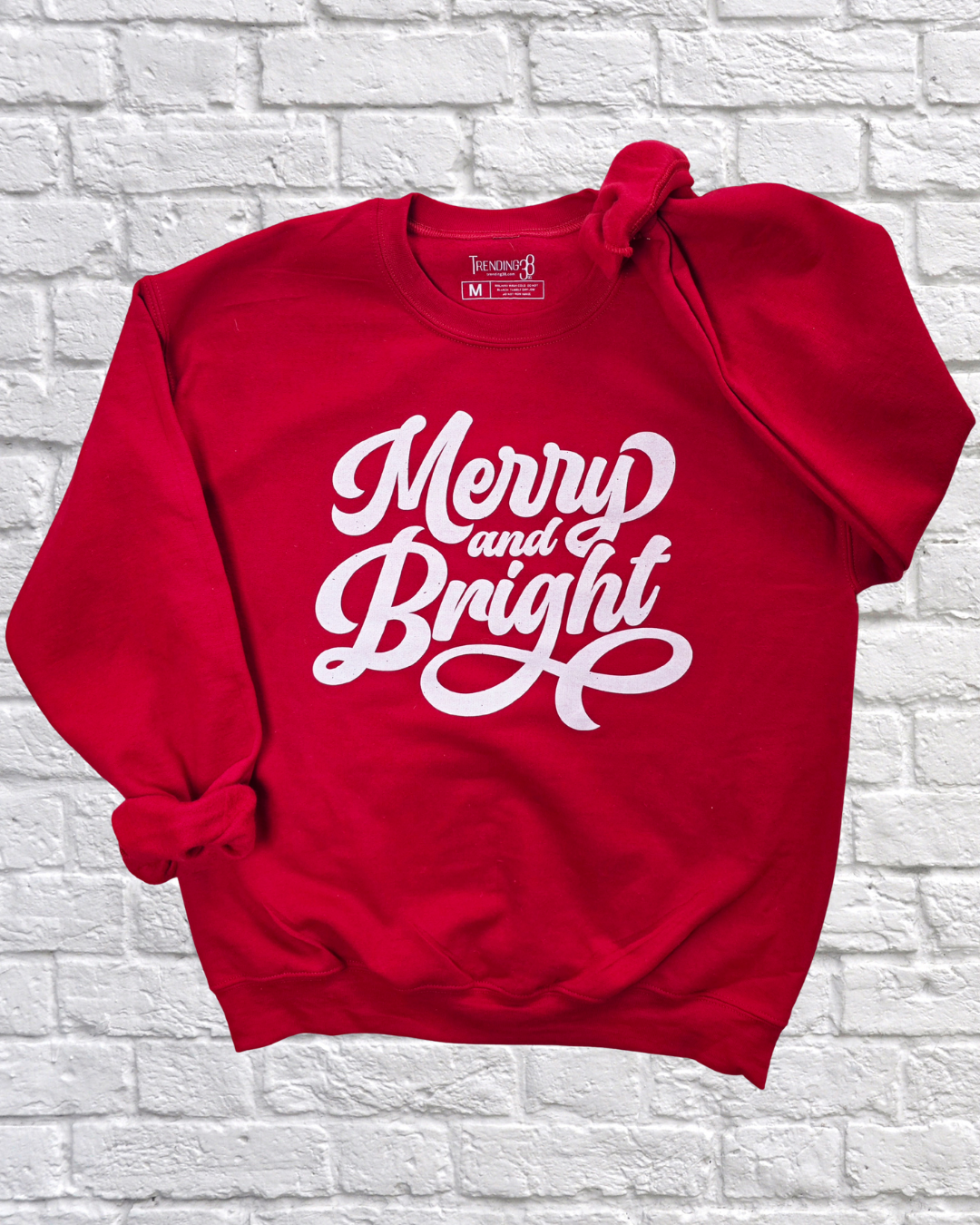 Merry and Bright Christmas Sweatshirt | Red Crewneck