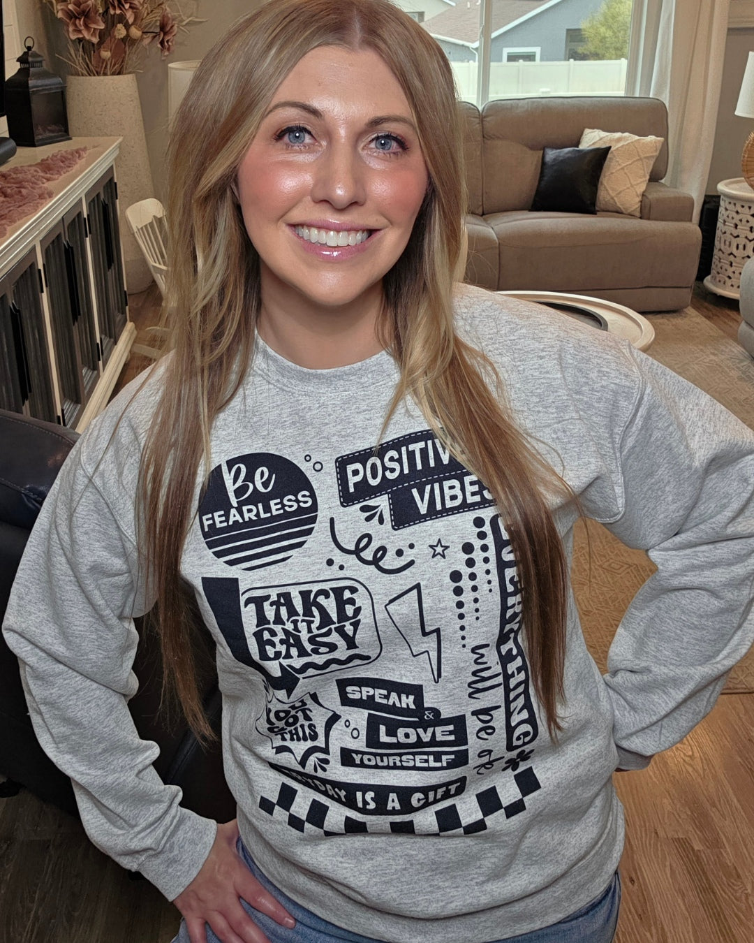 Retro Mental Health Awareness Sweatshirt | Self Love Quote Crewneck | Positive Vibes Pullover
