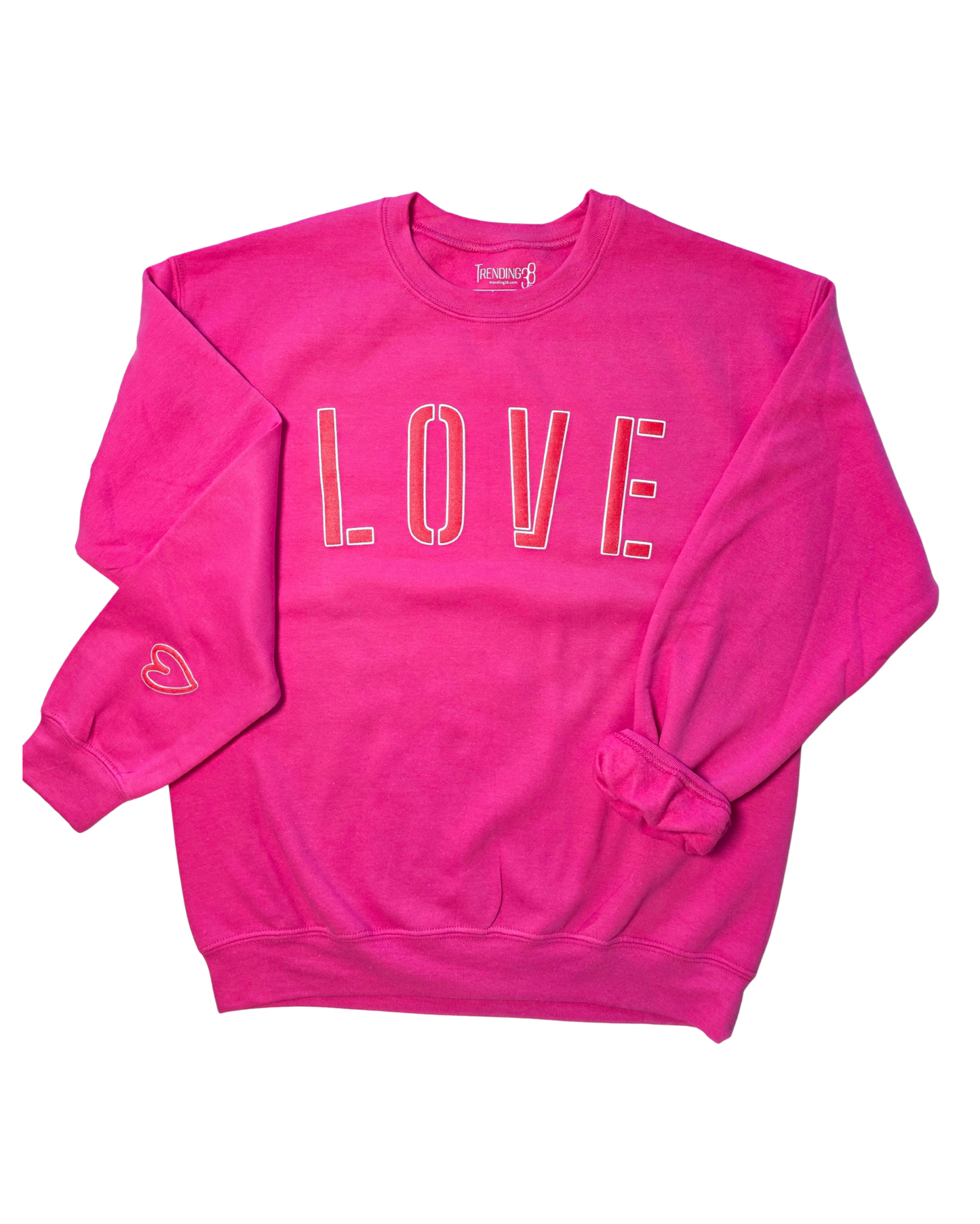 Love Stencil Puff Print Sweatshirt