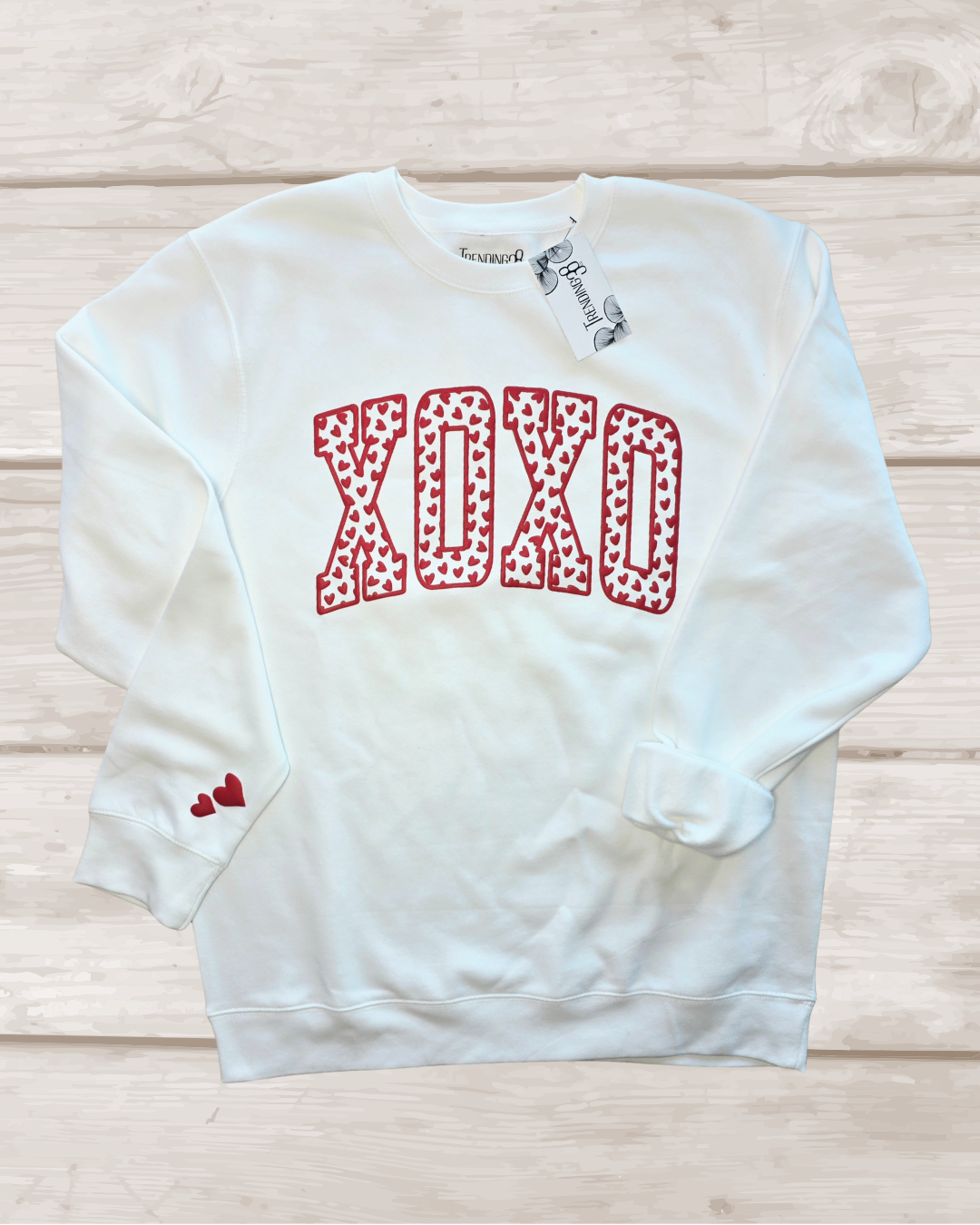 XOXO Heart Puff Print Sweatshirt