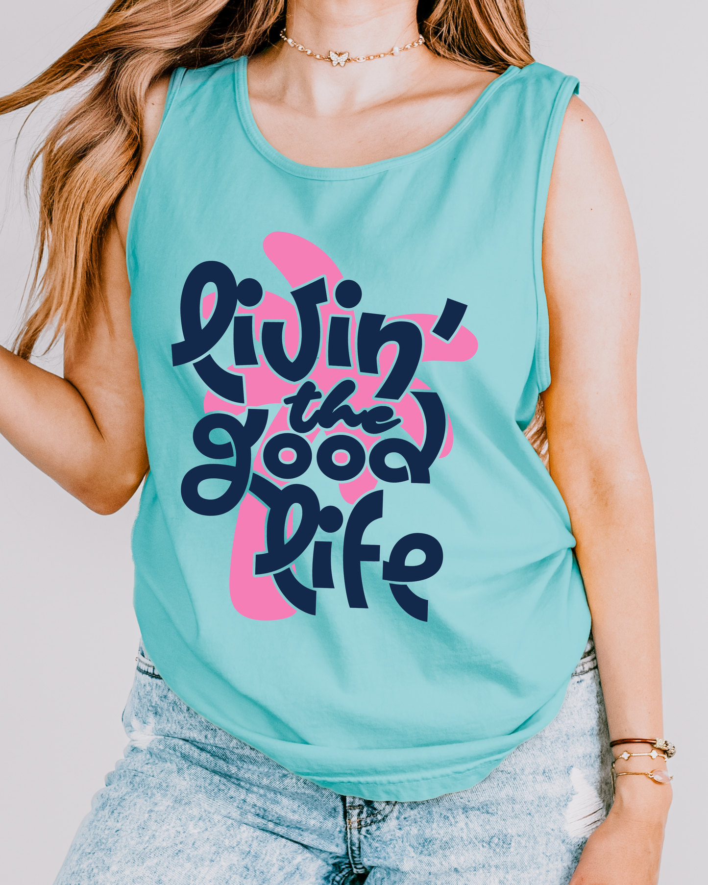 Livin' the Good Life Tank Top, Comfort Colors Tank, Summer Graphic Tank, Beach Tank Top, Vacation Shirt, Cute Women's Tank, Coastal Vibes Top