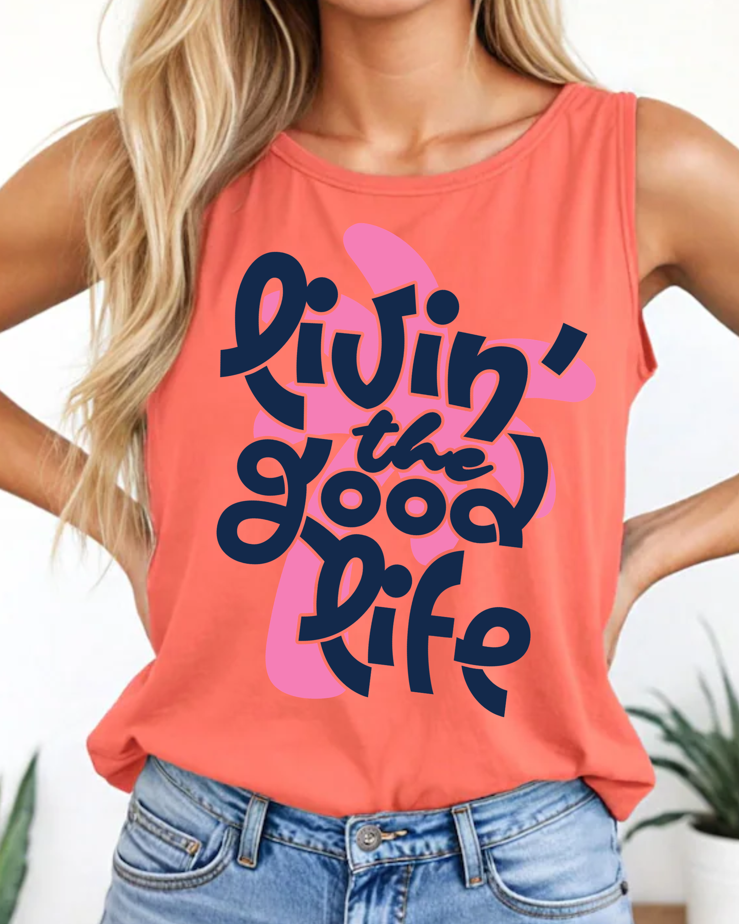 Livin' the Good Life Tank Top, Comfort Colors Tank, Summer Graphic Tank, Beach Tank Top, Vacation Shirt, Cute Women's Tank, Coastal Vibes Top
