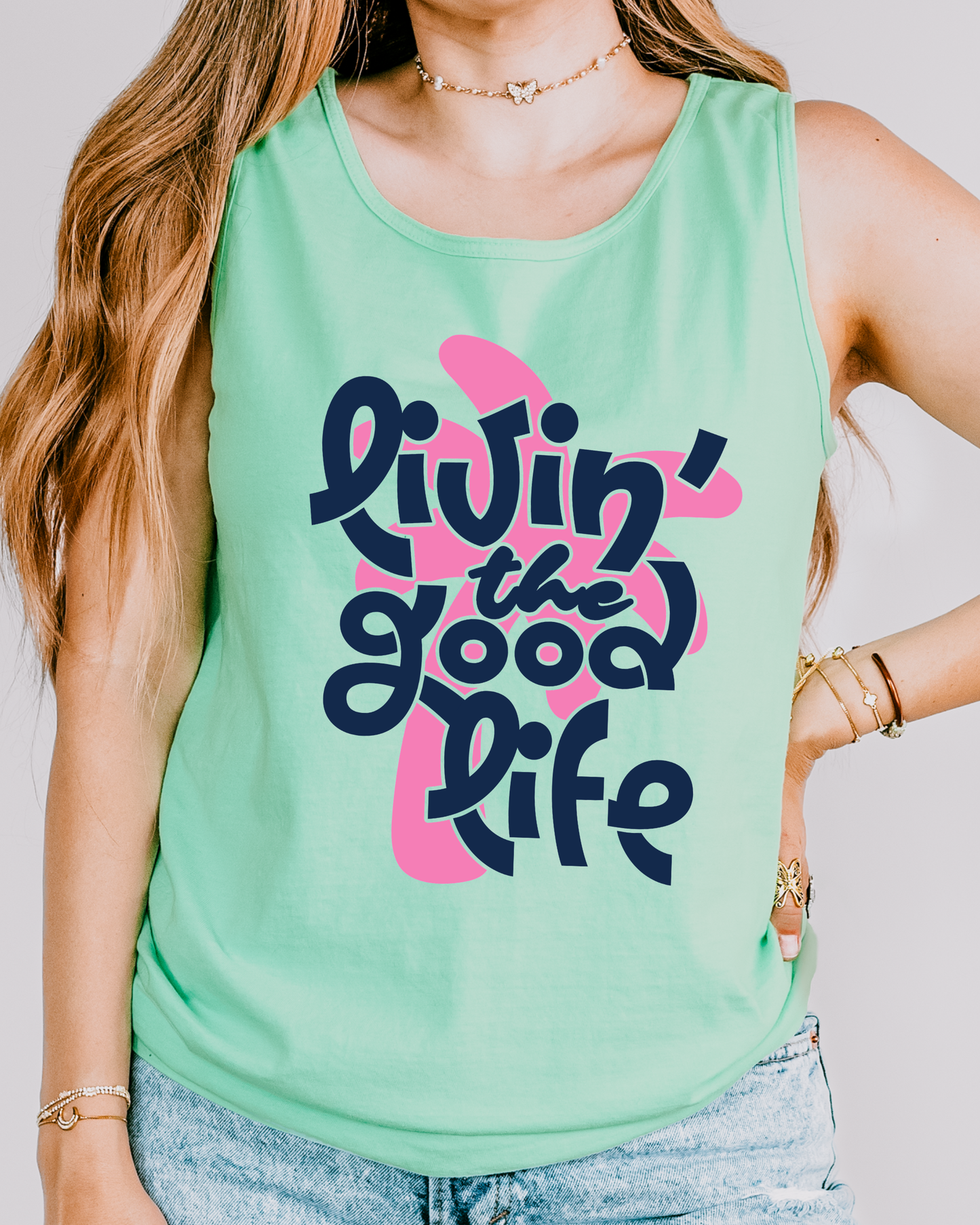 Livin' the Good Life Tank Top, Comfort Colors Tank, Summer Graphic Tank, Beach Tank Top, Vacation Shirt, Cute Women's Tank, Coastal Vibes Top