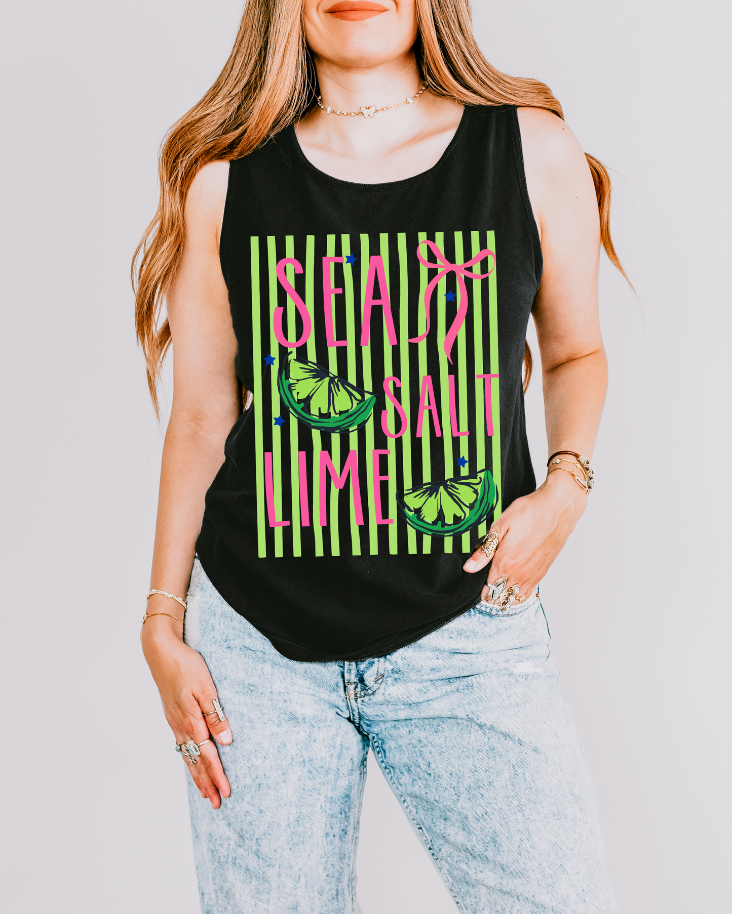 Sea Salt Lime Tank Top, Comfort Colors Tank, Beach Tank Top, Margarita Shirt, Summer Graphic Tank, Vacation Tank, Coastal Vibes Shirt