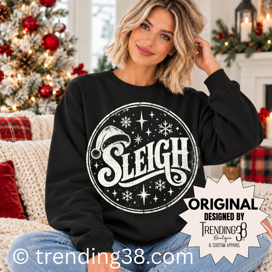 Vintage Sleigh Christmas Sweatshirt | Comfort Colors Crewneck