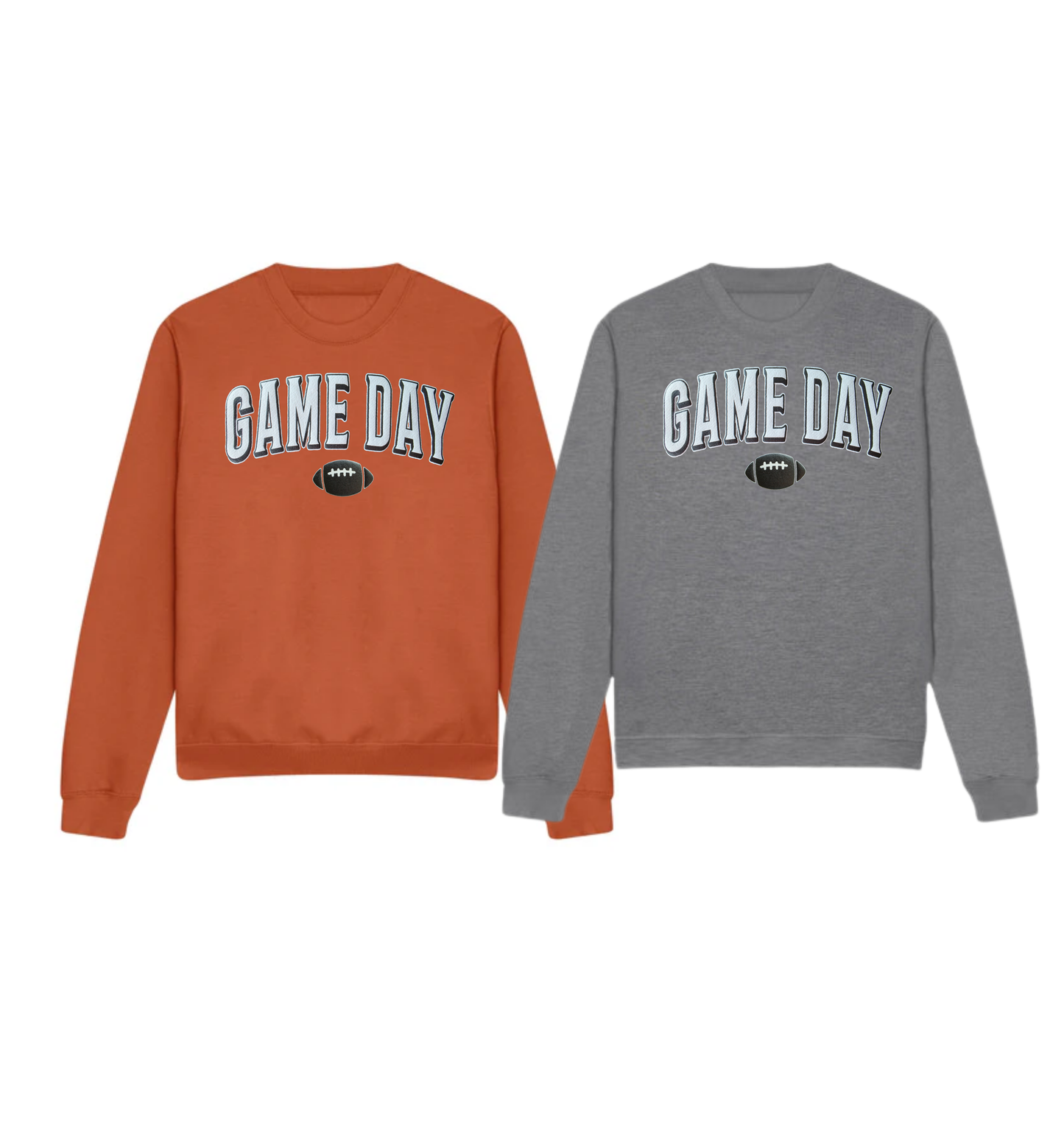 Football Game Day Sweatshirt – 3D Puff Print Game Day Crewneck, Football Mom Shirt, Team Spirit Fan Pullover, Custom Color Game Day Gift