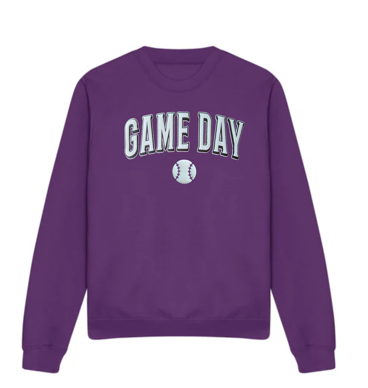 Softball Game Day Sweatshirt | 3D Puff Raised Varsity Crewneck | Softball Mom Gift | Teen Cheer Spirit Wear | Custom Color Sports Fan Top