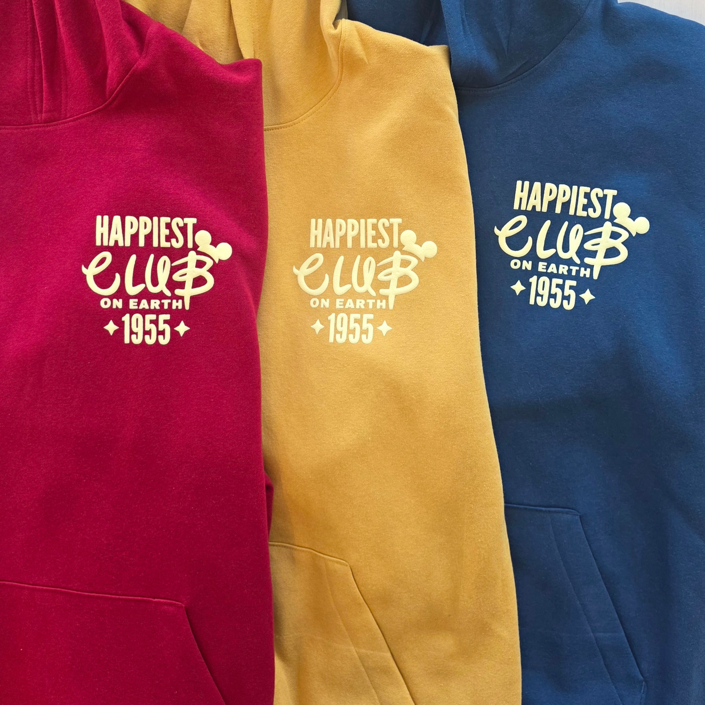 Happiest Club on Earth  Puff Print Hoodie