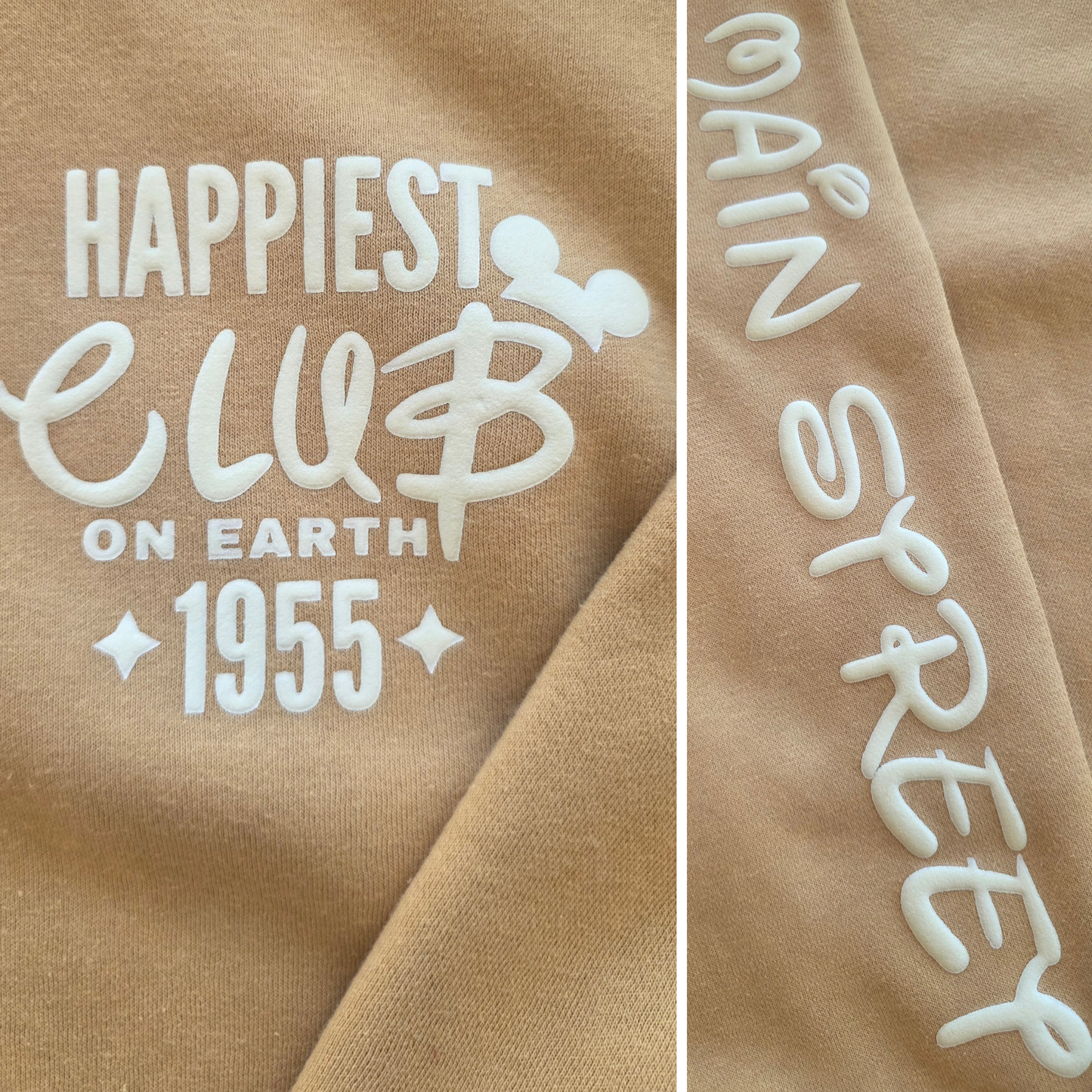 Happiest Club on Earth  Puff Print Hoodie