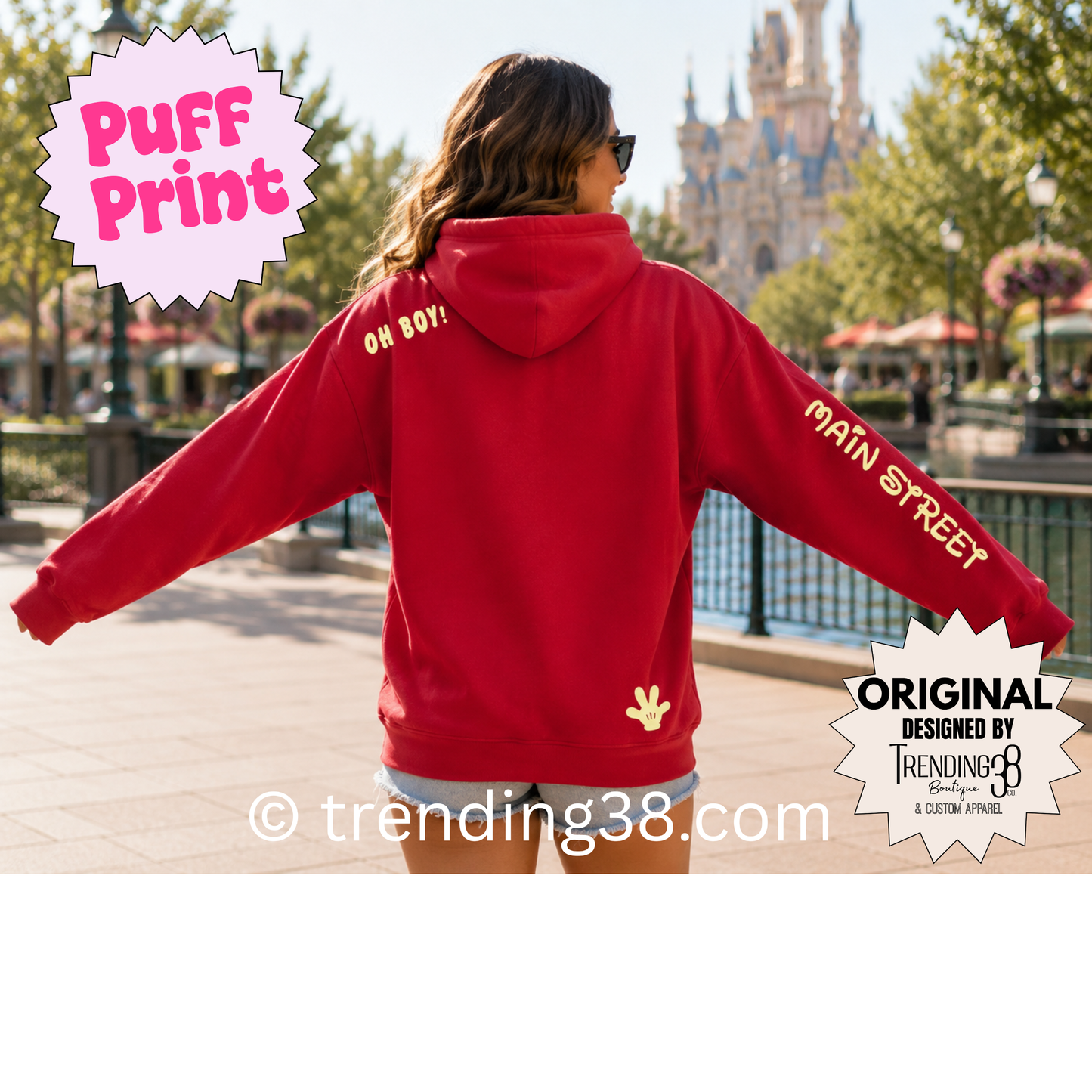 Happiest Club on Earth  Puff Print Hoodie