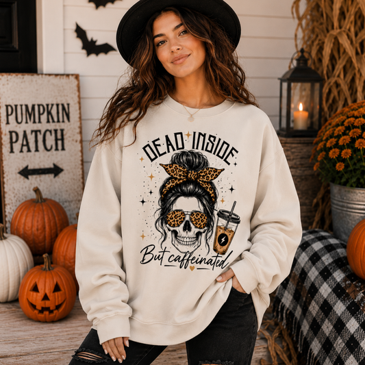 Dead Inside But Caffeinated | Oversized Heavyweight Sweatshirt