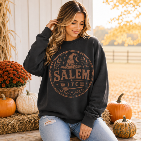 Salem Witch Comfort Colors Sweatshirt | Vintage Halloween Crewneck