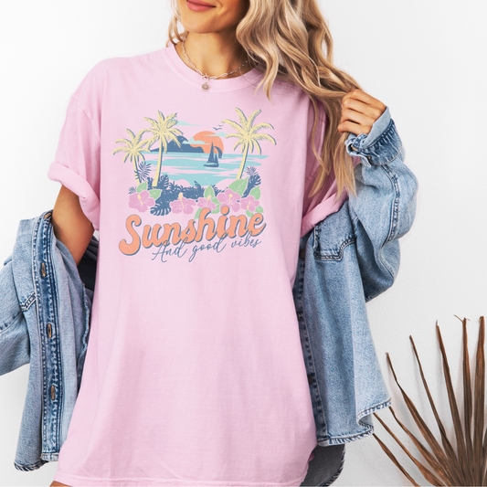 Sunshine and Good Vibes Graphic T-Shirt