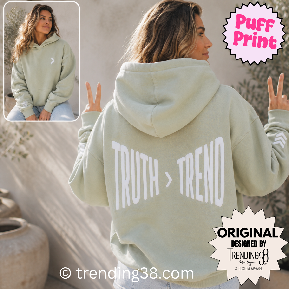 Truth > Trend Puff Hoodie