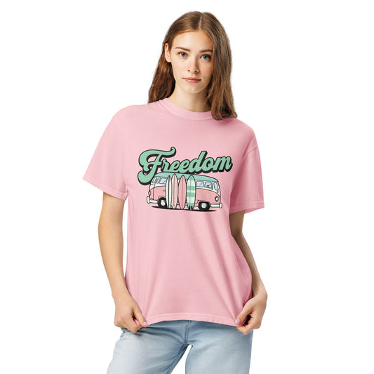 Unisex Garment-Dyed Freedom Graphic Tee - Soft & Durable
