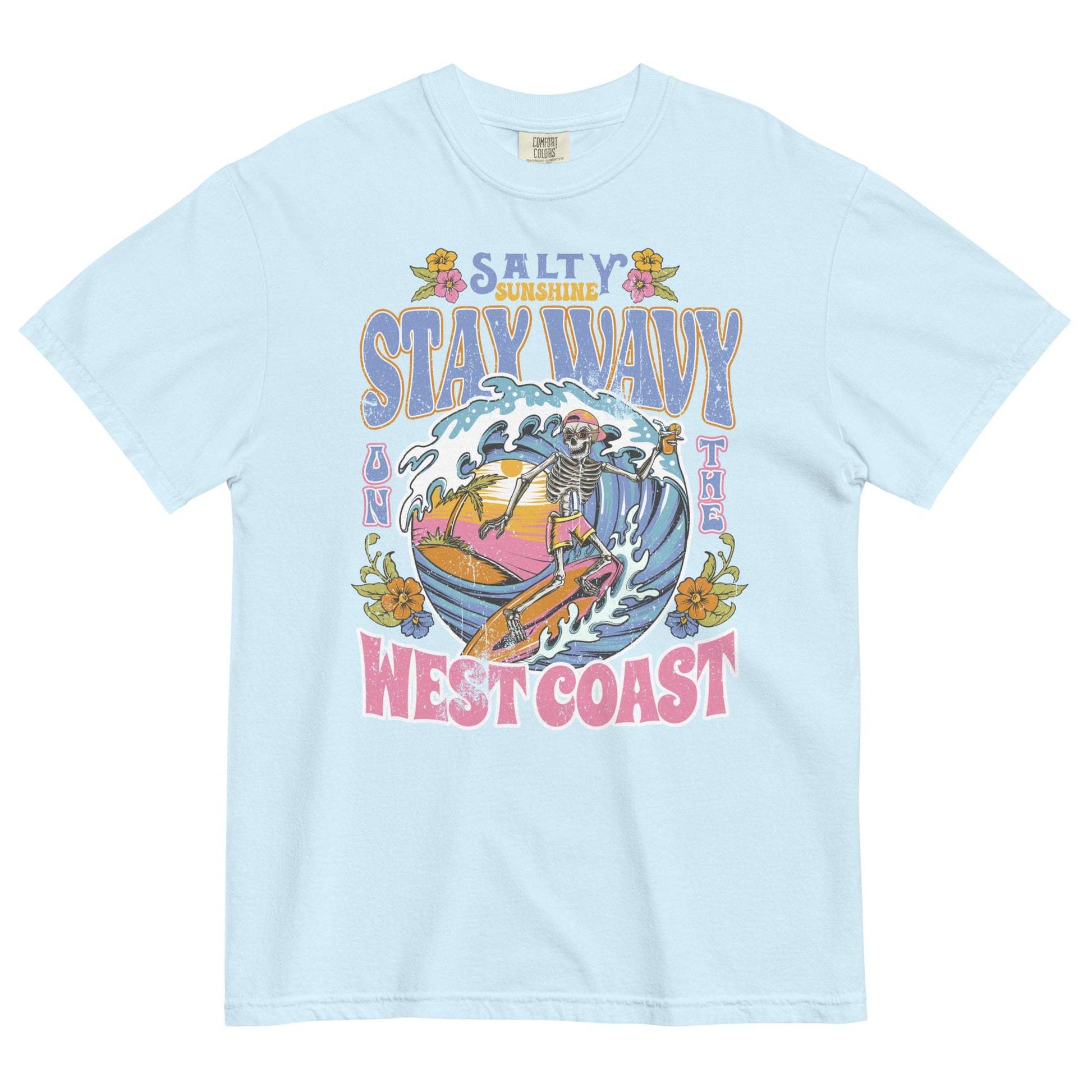 Stay Wavy West Coast Graphic Tee - Soft & Durable Cotton T-shirt