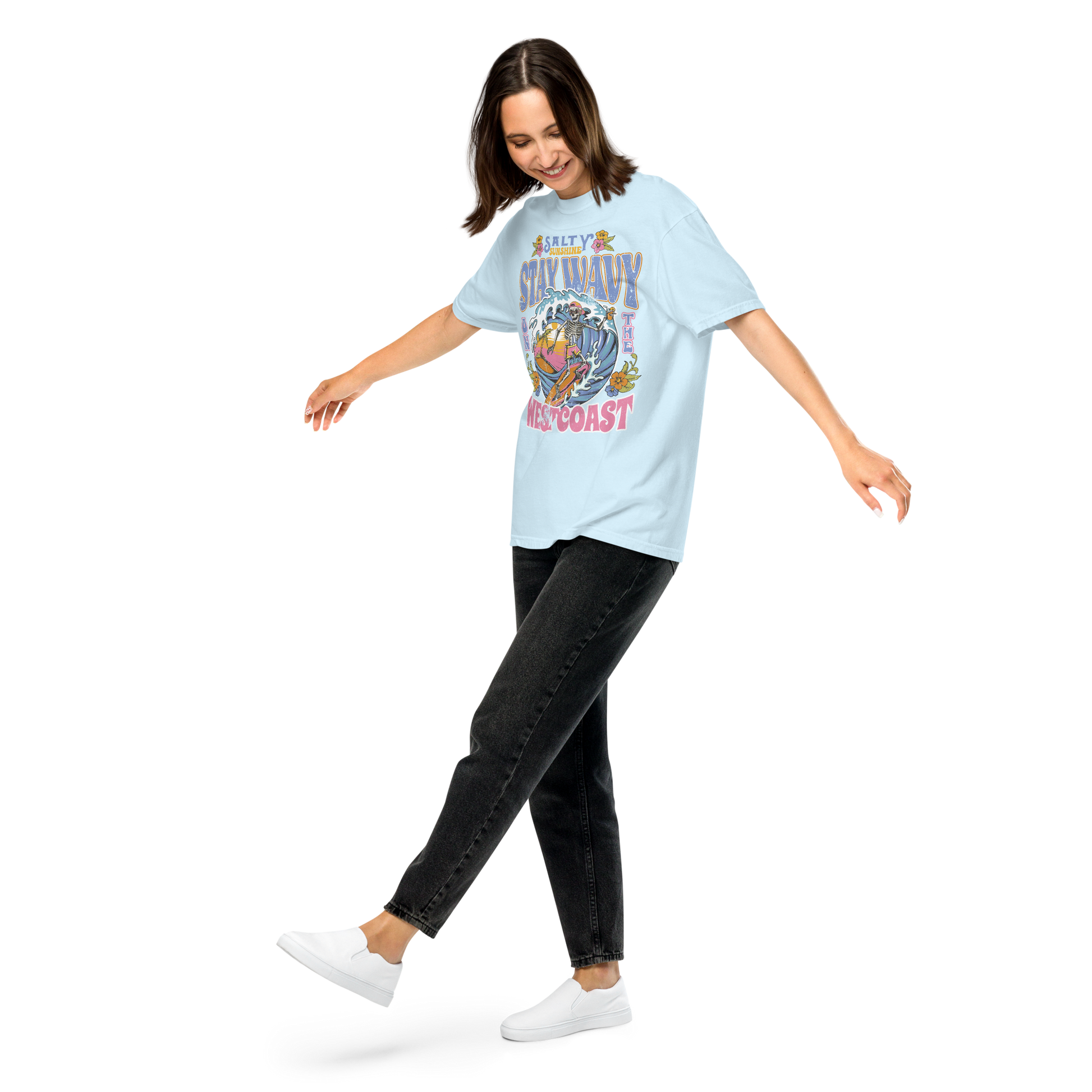 Stay Wavy West Coast Graphic Tee - Soft & Durable Cotton T-shirt